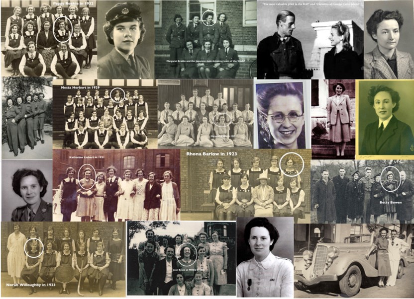 A collage of women related to MHSG who served in WW2